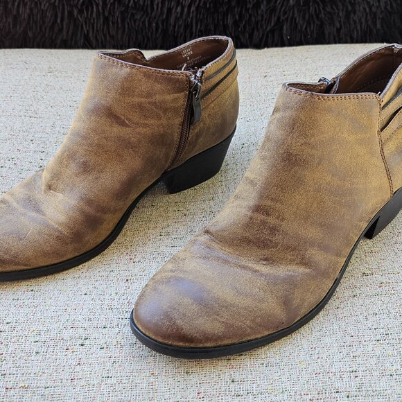 Xappeal Women's Booties Boots Brown Chunky Heeled Rugged Shooties 8 - Picture 4 of 16